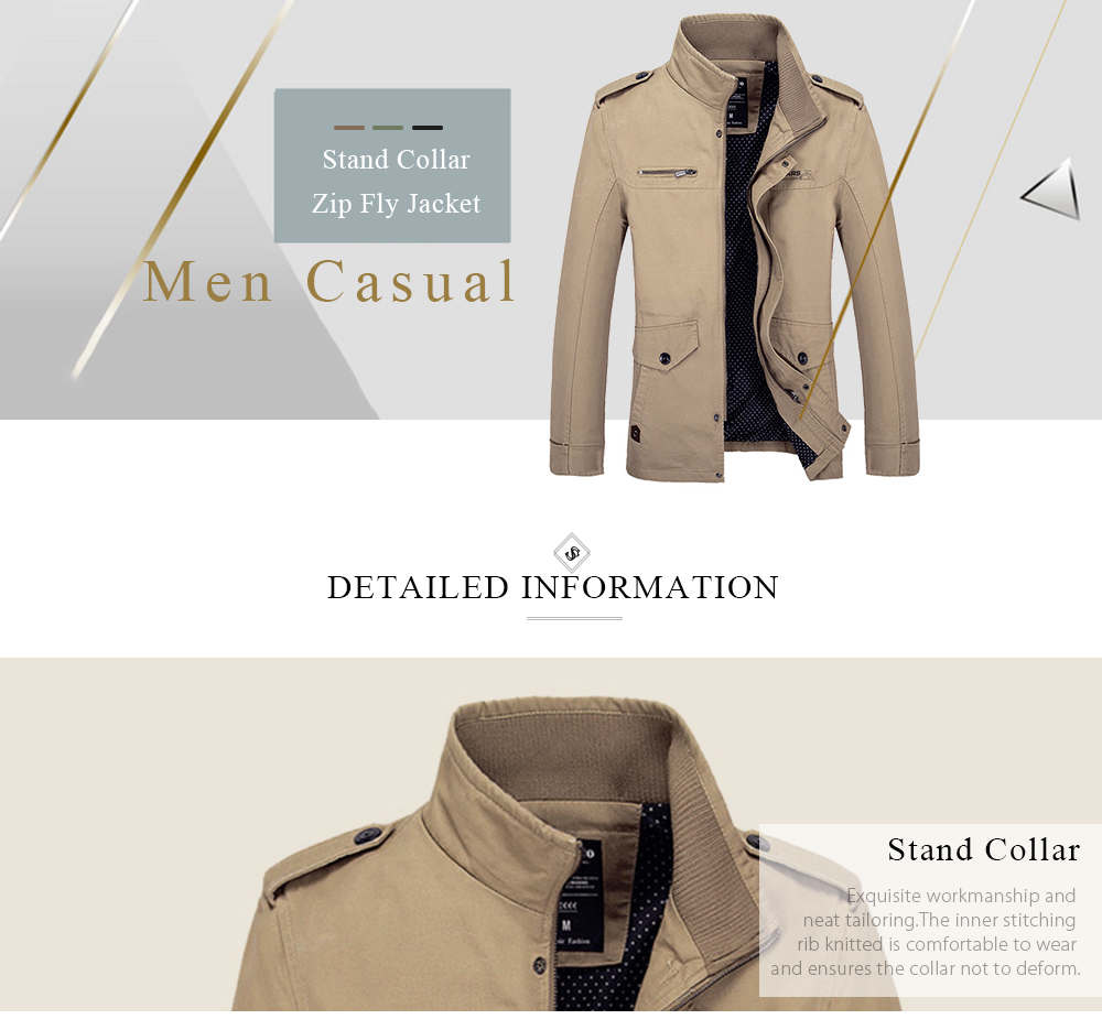 Stand Collar Side Pocket Design Graphic Print Jacket