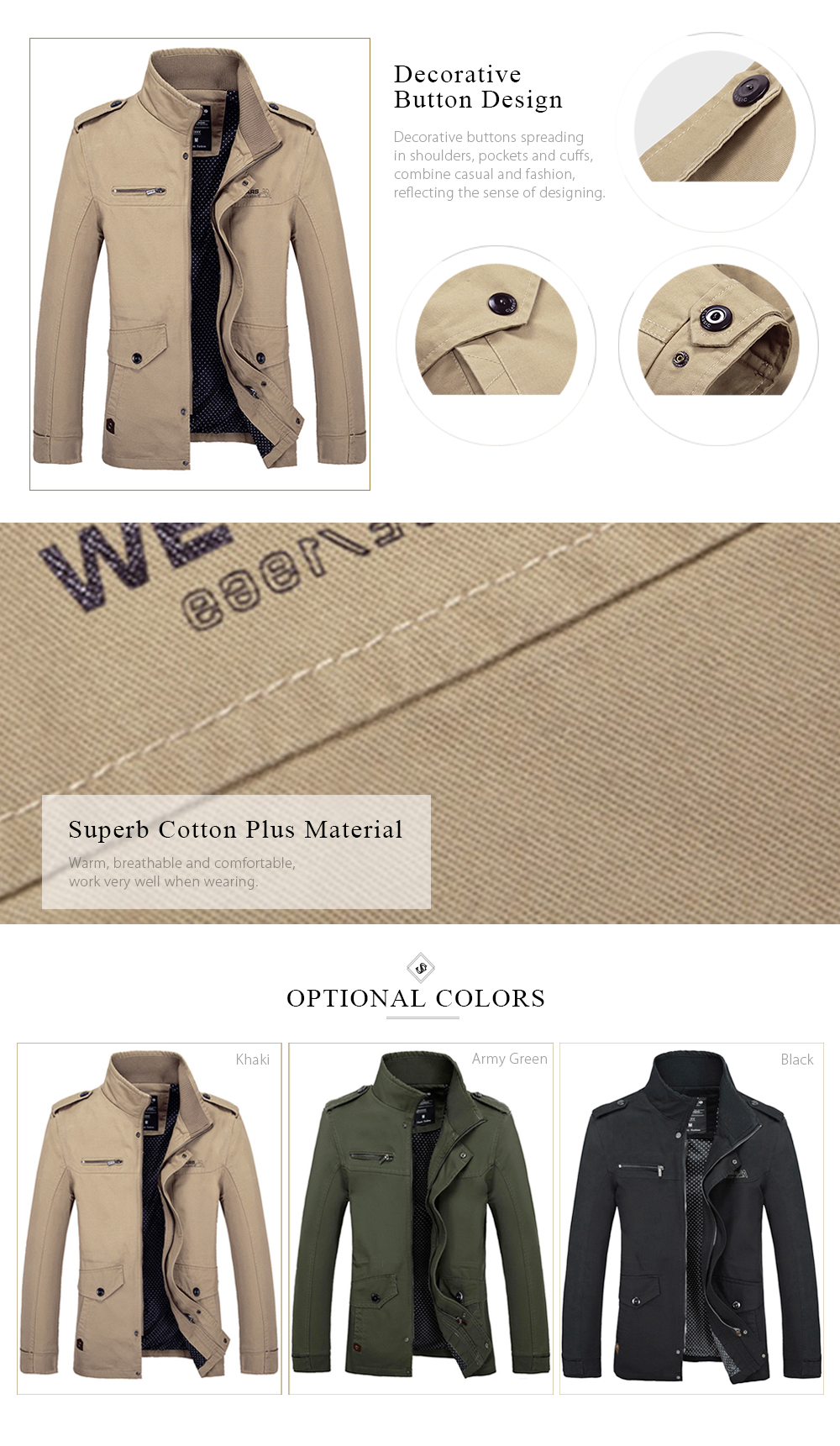 Stand Collar Side Pocket Design Graphic Print Jacket